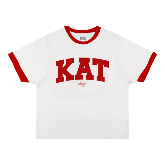KAT RINGER TEE RED
